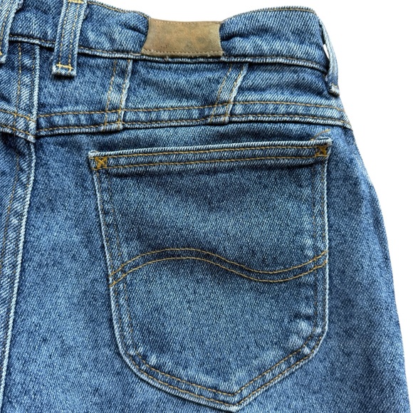Vintage 80s 90s Lee Mom Jeans Womens 12 Blue Medium Wash High Rise Tapered Leg - Picture 9 of 11